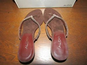 Aldo Brown Suede Sequence Sandals Women's Size 8 - Picture 1 of 4