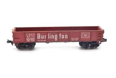 Minitrix 3213 Burlington Route 40' Steel Gondola CB&Q 83116 N Scale - Image 1 of 4