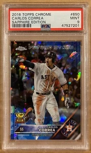 2016 Topps Chrome Sapphire #650 Carlos Correa PSA 9 Astros - Picture 1 of 2