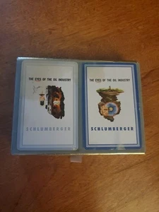 Carte da gioco vintage Schlumberger Congresso doppio mazzo sigillate con francobolli olio - Foto 1 di 8