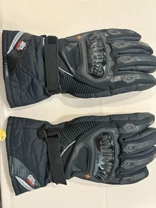 Kemi-Moto Black Hard Knuckle Motorcycle Gloves Size Large - Picture 1 of 5