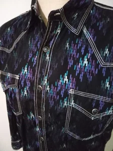 Camisa vaquera a presión negra grande WRANGLER 20X para hombre manga larga perla - Imagen 1 de 10