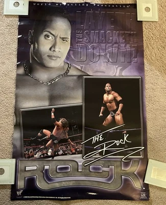 PÓSTER DE LA ROCA "SMAKETH" VINTAGE WWF - DWAYNE JOHNSON, 2000, WWE, 22x34 Foto 1 de 4