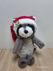 Lidl Kuscheltier Rodney der Waschbär 🦝 Stofftier Plüsch Weihnachtsmütze 25 cm - Bild 1 von 7
