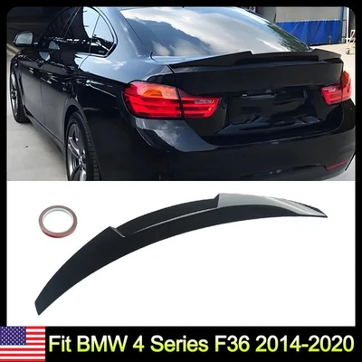 For BMW F36 Gran 420i 2014-2020 Highkick M4 Style Gloss Black Trunk Spoiler Lip - Imagem 1 de 4