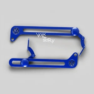 POP OUT WINDOW EXTENSION LATCH / PAIR | VW BEETLE 1953 - 64 NEON BLUE COLOR - Picture 1 of 4