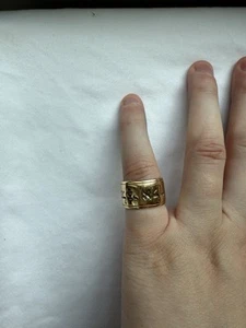 Rare Retired 14K Gold James Avery Ring With Hebrew Lettering, Size 5 - Picture 1 of 6