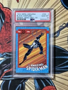 1992 Impel Amazing Spider-Man 1962-92 #SM-3 Black Costume PSA 10 ๐ Pop 3 - Picture 1 of 1