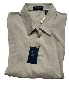 Ruff Hewn Mens 3XL Beige Short Sleeve South Beach Polo Shirt Silk Blend New Tags - Picture 1 of 5