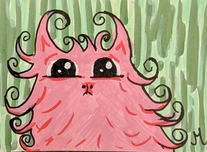 Pintura de gato ACEO original gatito contemporáneo arte popular moderno por Josh Merritt - Imagen 1 de 1