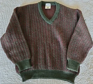 L.L. Bean Pure British Wool Sweater Men's M Chunky Cableknit Made In England - Picture 1 of 6