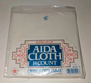 Aida Counted Cross Stitch Fabric 14 Count Super Value 12”x18” Cream NIOP NEW - Picture 1 of 2