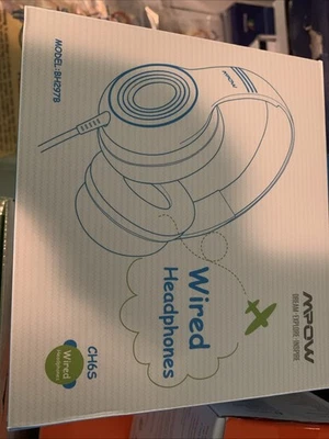 Mpow CH6S Over Ear Wired Headphones Blue New - Image 1 of 2