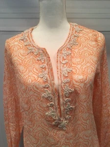Soft Joie Women's Tunic, size M embroidered orange cotton - Picture 1 of 8