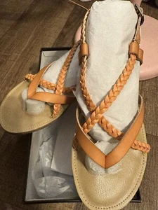 NIB MIA Women’s Brown Braided Strappy Flat Sandals - Size 11 - Picture 1 of 3