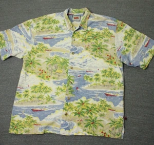 Camisa Hawaiana Bugle Boy Classics Para Hombre Grande Y2K Mezcla Seda Village Life - Imagen 1 de 15