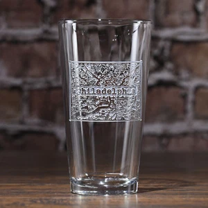 Vasos de pub de pinta grabados Street Maps - Juego de 4 - (mapa) - Imagen 1 de 1