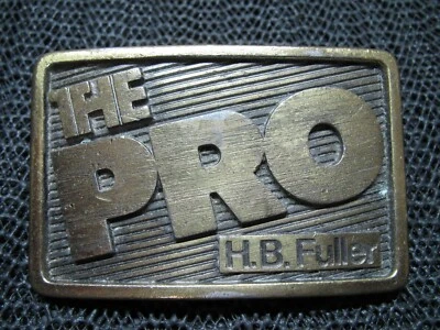 THE PRO H.B. FULLER BELT BUCKLE! VINTAGE! RARE! 1980s! USA! BUILDING SUPPLIES!  - Image 1 of 4