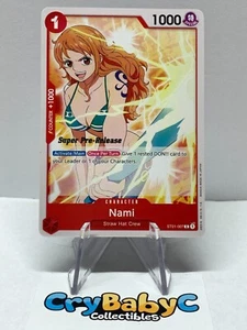 One Piece Nami ST01-007 Sombrero de Paja Tripulación Cubierta de Inicio 1 Súper Pre-Lanzamiento C - Imagen 1 de 4