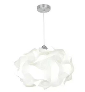 EQ Light Cloud 1-Light White Large Pendant Globe Light Fixture - Picture 1 of 3