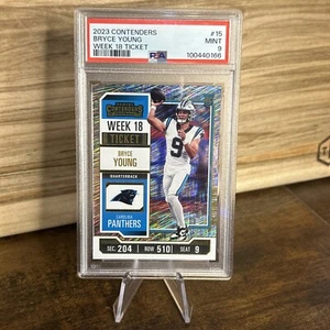 BRYCE YOUNG 2023 CONTENDIENTES SEMANA 18 BOLETO #/18 SSP NOVATO RC PSA 9 PANTHERS - Imagen 1 de 3