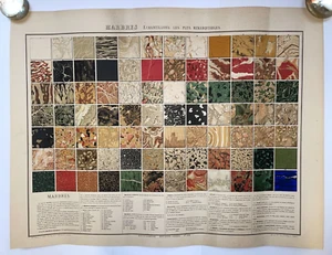 MARBRES 1860 BOUASSE GRANDE AFFICHE LITHOGRAPHIEE ORIGINALE 19e SIECLE - Picture 1 of 18