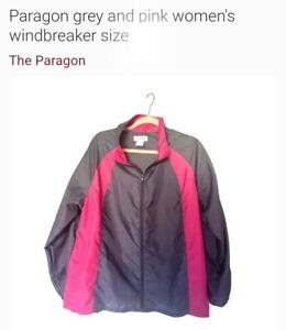 New with Tags Paragon pink and grey Womens Windbreaker Jacket Size Large