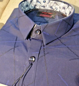 NWT Jared Lang Men's Size Large Long sleeve button down Shirt random lines like - Picture 1 of 14