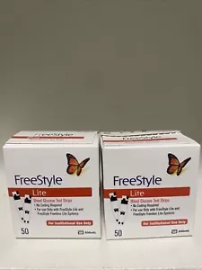 Freestyle Lite Diabetic Blood Glucose Test Strips 100 Count New 08/2025+ - Picture 1 of 1