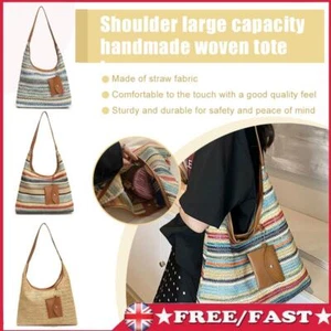 Women Stylish Knit Shoulder Bag Large Capacity Commute Bag with Purse - Zdjęcie 1 z 18