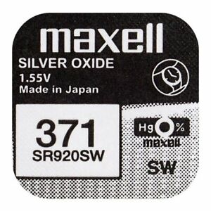 Piles boutons montres Maxell 371 SR71 SR920SW AG6 fabriqué au Japon VENDEUR PRO