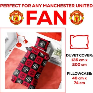 MANCHESTER UNITED FC HONOUR SINGLE DUVET COVER SET RED FOOTBALL BEDDING NEW KIDS - Picture 1 of 3