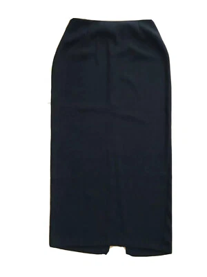 Vintage 90s Black High Waist Black Maxi High Split Skirt Size 12 - Image 1 of 4