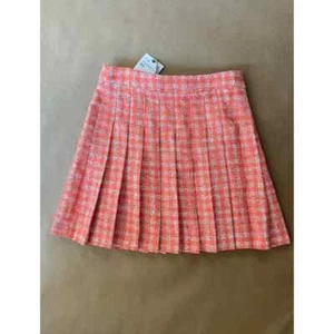 ZARA PLEATED STRUCTURED SKIRT ORANGE - Picture 1 of 1