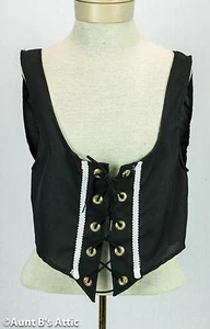 Chaleco Renacimiento Damas Negro Polietileno Con cordones Frontal Taberna Wench Disfraz Accesorio - Imagen 1 de 1