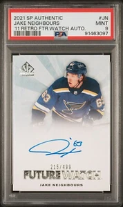 Jake Neighbours 2021-22UD SP Authentic '11 Retro Future Watch Auto /499 RC PSA 9 - Picture 1 of 2