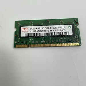 Memory Hynix 5300S 512MB Laptop PC RAM DDR2 2RX16 HYMP564S64CP6-Y5 - Picture 1 of 10