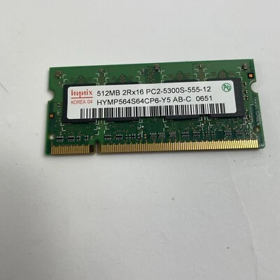 Memory Hynix 5300S 512MB  Laptop PC RAM DDR2 2RX16 HYMP564S64CP6-Y5 - Image 1 of 4