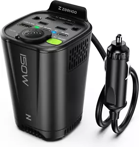 150W Car Power Inverter 12V to 110V Converter with AC Outlets and USB PD Charger - Picture 1 of 12