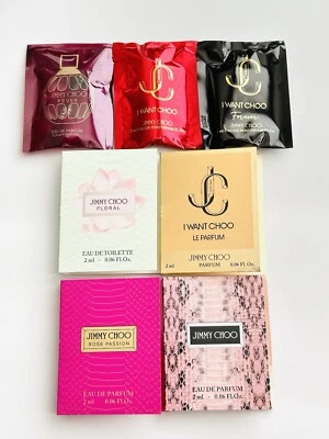 Muestra de perfume Jimmy Choo tamaño 7 piezas (Jimmy Choo, Fever, Rose Passion, Forever...) Foto 1 de 4