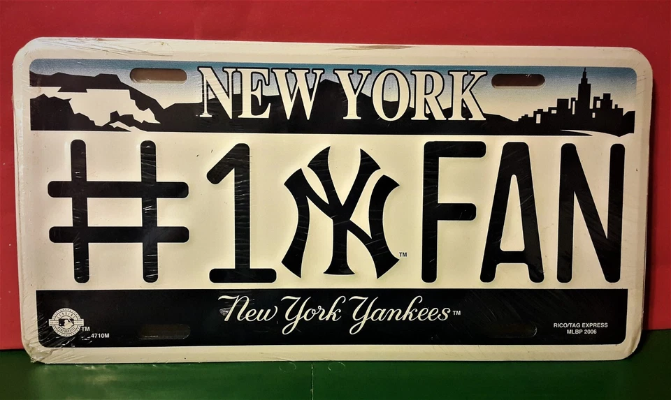 New York Yankees Aluminum License Plate Tag Baseball BRAND NEW - Image 1 of 1