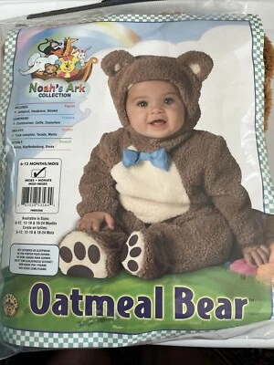 Disfraz de oso avena bebé con arco iris blanco mono rubíes 6-12 meses Foto 1 de 3