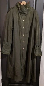 Vintage Willis & Geiger Riders Waxed Trench Coat Men's XL Green w/Flannel Liner - Picture 1 of 24