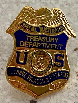 Special Investigator Lapel Pin US Treasury Department Alcohol Tobacco Firearms - Image 1 of 4