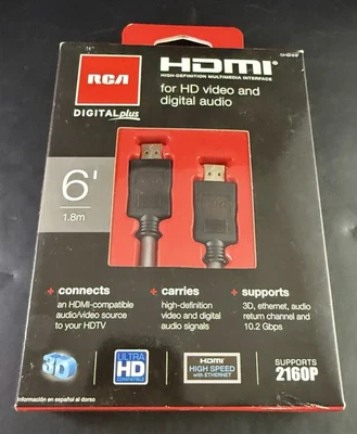 RCA DH6HHE Digital Plus HDMI Cable (6ft) Ve7 - Image 1 of 3