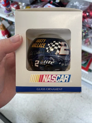 Vintage NASCAR Rusty Wallace #2 Miller Lite Ford Glass Ornament 2001 Wincraft - Image 1 of 2