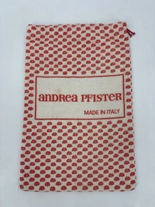 Andrea Pfister Dustbag Red White Knit Drawstring 9x13.5 Designer Made in Italy - Picture 1 of 9