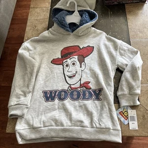 Disney Collection Toy Story Fleece Woody Hoodie Gray - Boys Size 9/10 Vintage - Picture 1 of 4