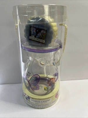 Calentador de vidrio popurrí de cera de velas Yankee diseño de mariposa púrpura 2 tartas perfumadas Foto 1 de 4