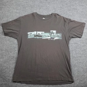 Newport Camicia Blu Uomo 2XL Marrone Grafica Stile Livin' Island Beach Surf Tee - Foto 1 di 13